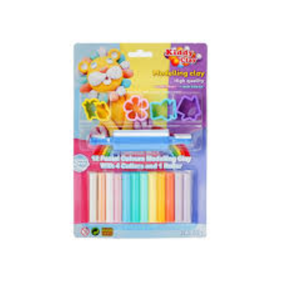 Kiddy Clay Non drying dough 12 col 445g KC-NDD-CBK-445-12
